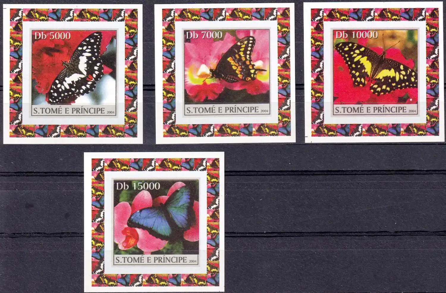Sao Tome And Principe 2004 Butterflies (5v) Imperf. MNH(**) Sao Tome And Principe 2004 Butterflies (5v) Imperf. MNH(**)