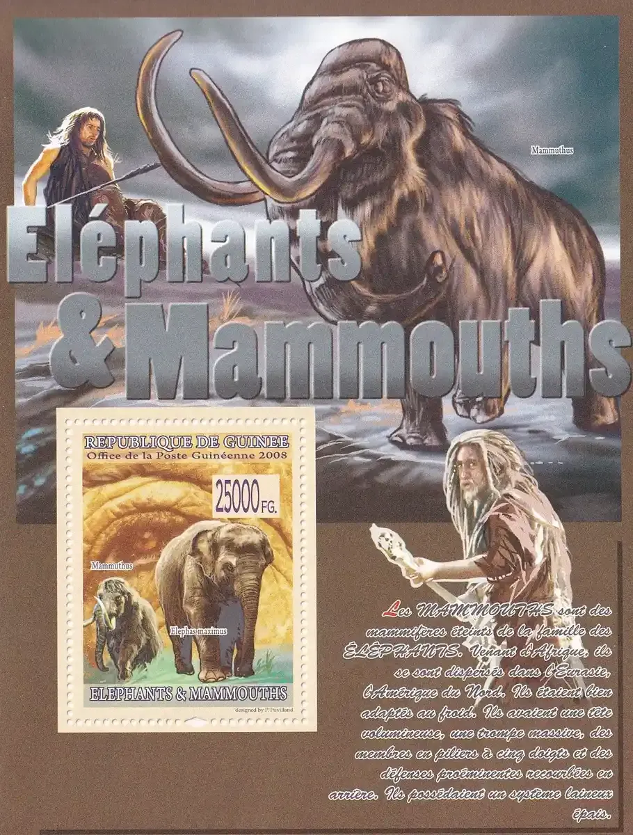 Guinea 2008 Fauna - Elephants & Mammoths (ss/1v). MNH(**) Guinea 2008 Fauna - Elephants & Mammoths (ss/1v). MNH(**)