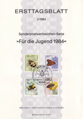 Berlin 1984 Insects (Butterflies, Bees, Moths. FDC Berlin 1984 Insects (Butterflies, Bees, Moths. FDC