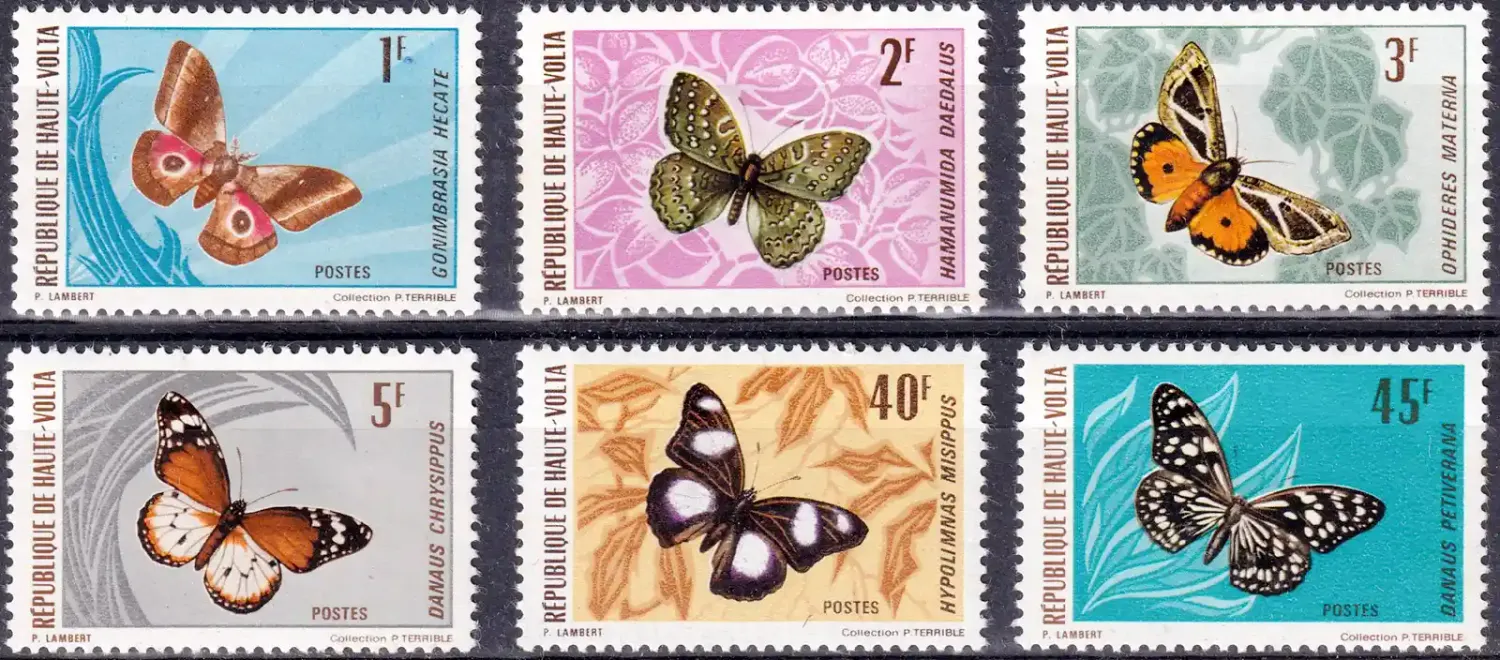 Upper Volta 1971 Butterflies (6v). MNH(**) Upper Volta 1971 Butterflies (6v). MNH(**)