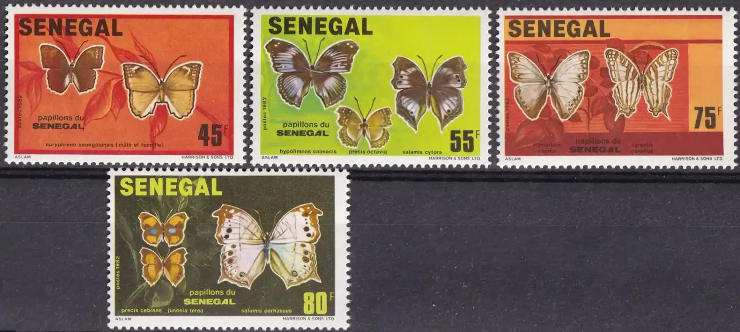 Senegal 1982 Butterflies (4v). MNH(**) Senegal 1982 Butterflies (4v). MNH(**)