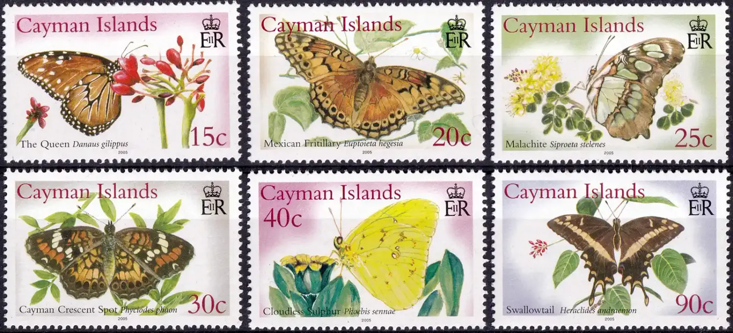 Cayman Islands 2005 Butterflies (6v)-MNH(**) Cayman Islands 2005 Butterflies (6v)-MNH(**)