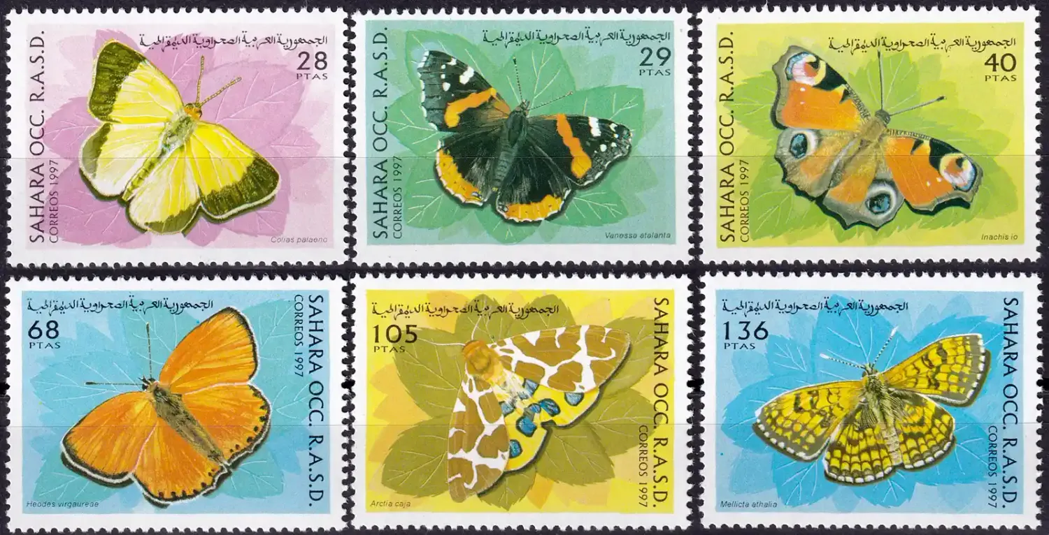 Western Sahara 1997 Butterflies (6v). MNH(**) Western Sahara 1997 Butterflies (6v). MNH(**)