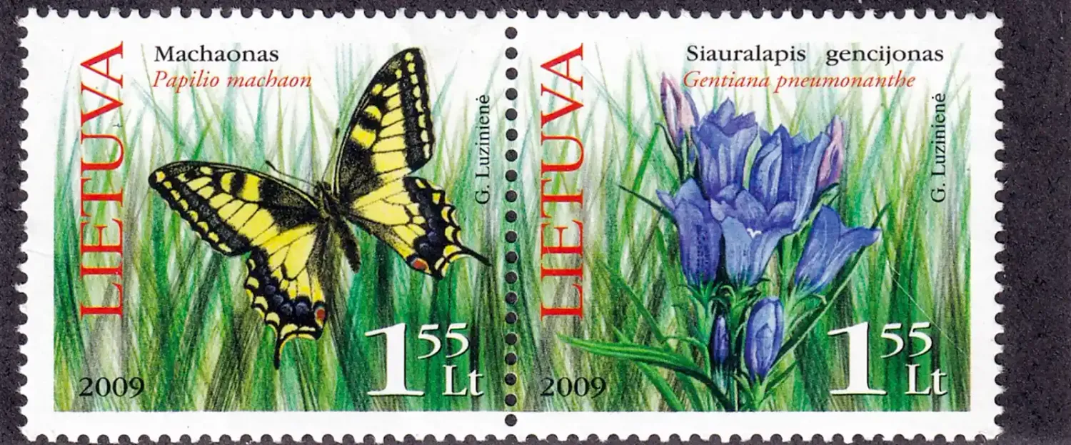 Lithuania 2009 Endangered Plants and Animals of Lithuania. (2v)-MNH(**) Lithuania 2009 Endangered Plants and Animals of Lithuania. (2v)-MNH(**)