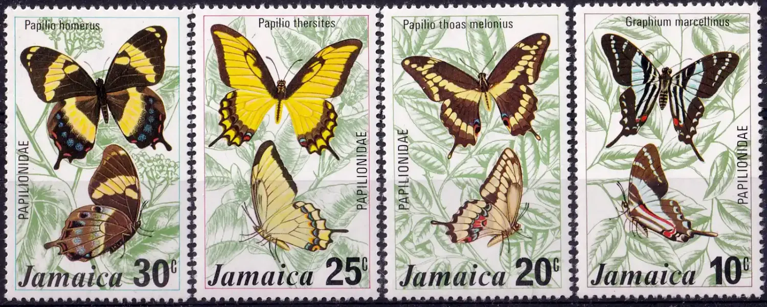 Jamaica 1975 Butterflies (4v). MNH(**) Jamaica 1975 Butterflies (4v). MNH(**)