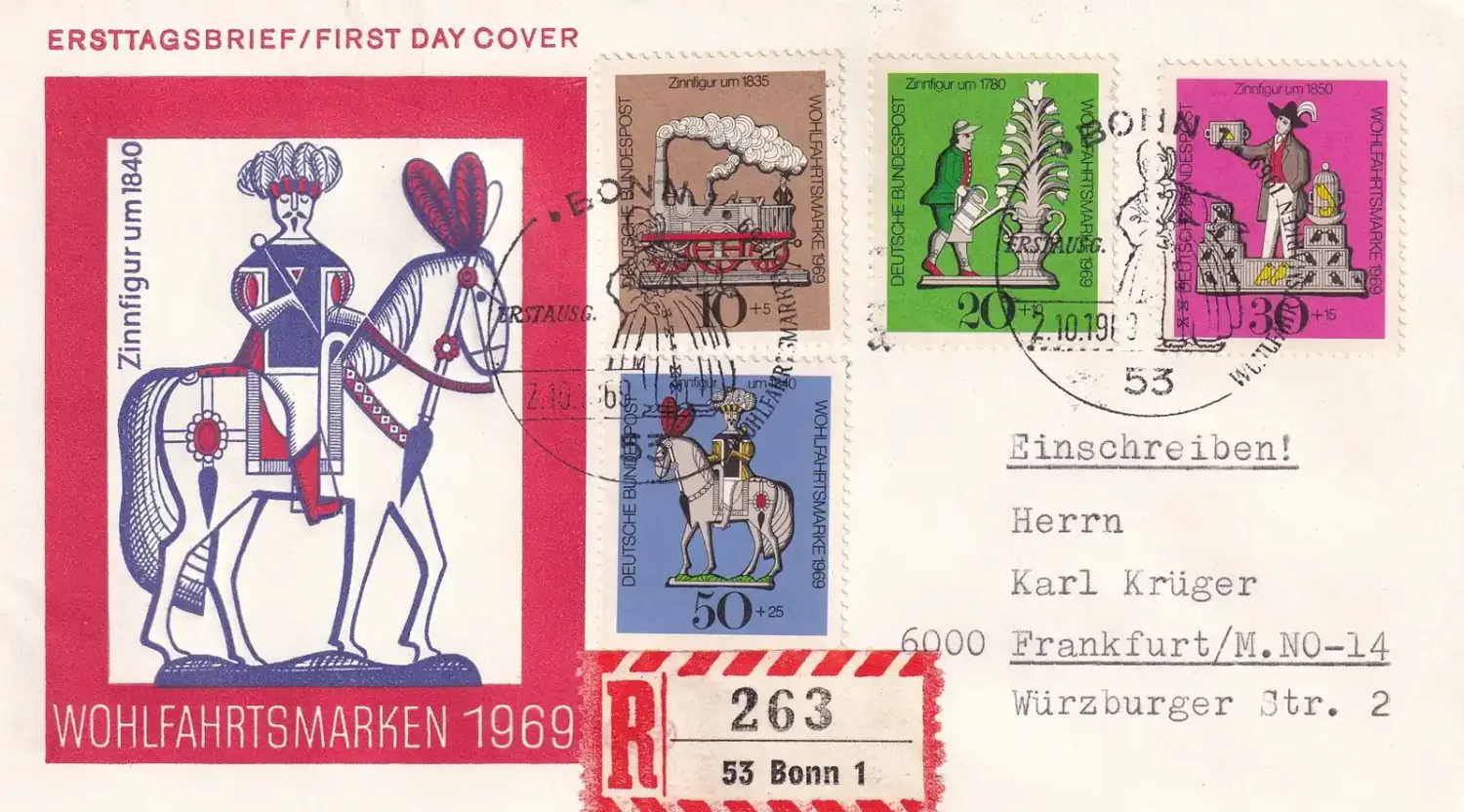Germany 1969 Charity Stamps FDC Germany 1969 Charity Stamps FDC