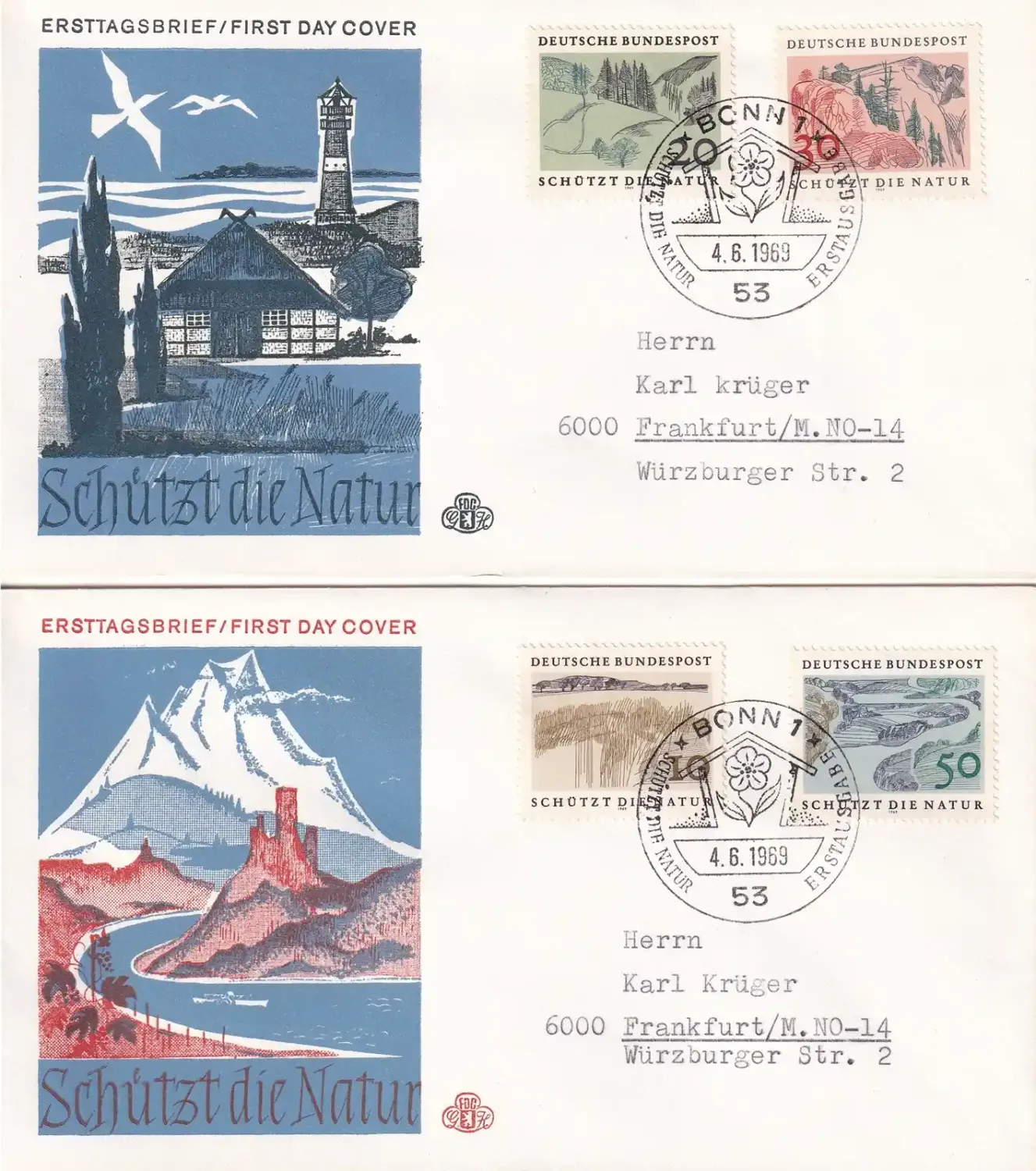 Germany 1969 Protection of Nature FDC Germany 1969 Protection of Nature FDC