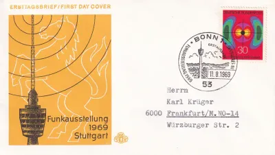 Germany 1969 Radio and Television Exhibition FDC Germany 1969 Radio and Television Exhibition FDC
