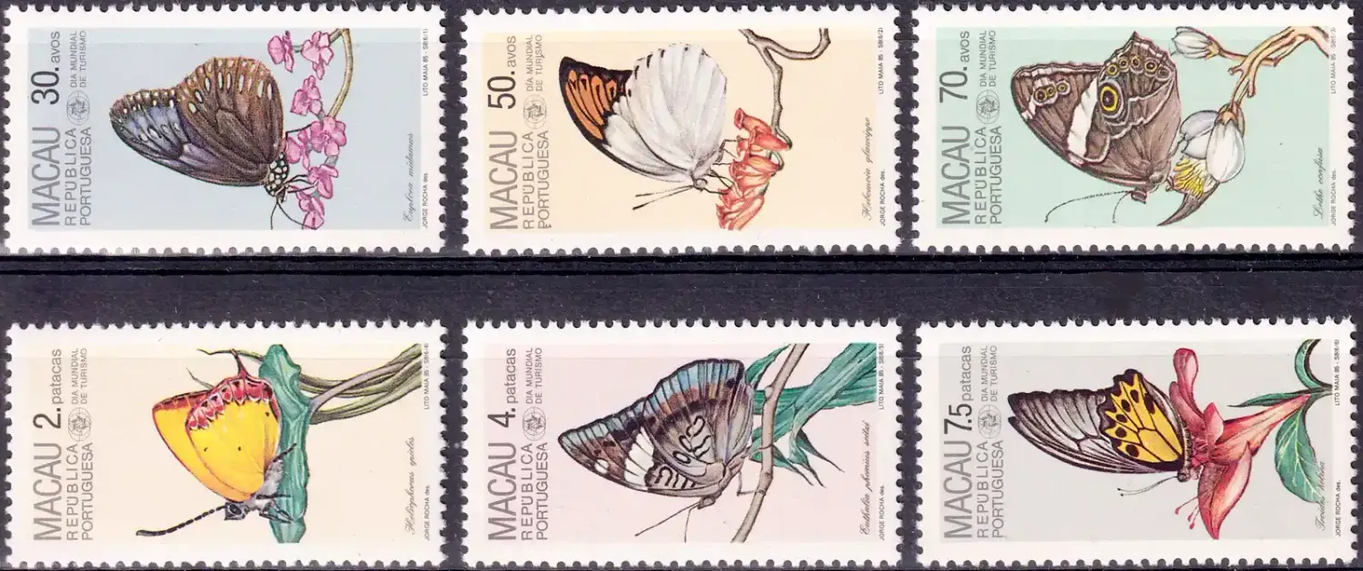 China (Macau) 1985 World Tourism Day - Butterflies. MNH(**) China (Macau) 1985 World Tourism Day - Butterflies. MNH(**)