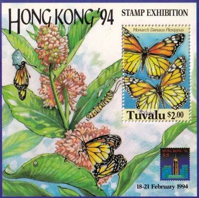 Tuvalu 1994 Int. Stamp Exhibition "Hong Kong '94" - Hong Kong, China. Butterflies MNH(**) Tuvalu 1994 Int. Stamp Exhibition "Hong Kong '94" - Hong Kong, China. Butterflies MNH(**)