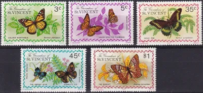 Grenadines Of St. Vincent, 1975 Butterflies. MNH(**) Grenadines Of St. Vincent, 1975 Butterflies. MNH(**)