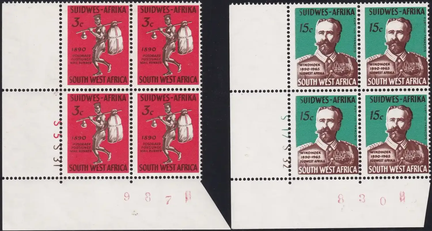South West Africa 1965 The 75th Anniv of the Foundation of Windhoek (C/Blocks). MNH(**) South West Africa 1965 The 75th Anniv of the Foundation of Windhoek (C/Blocks). MNH(**)