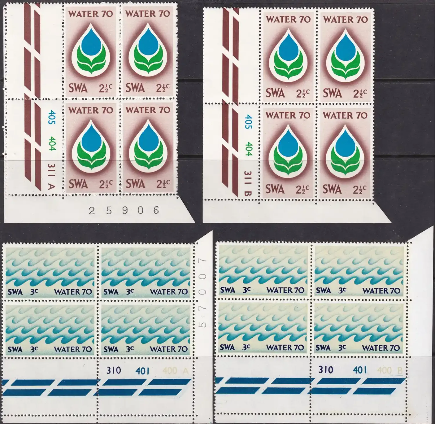 South West Africa 1970 Water Management Year (C/Blocks A&amp;B). MNH(**)