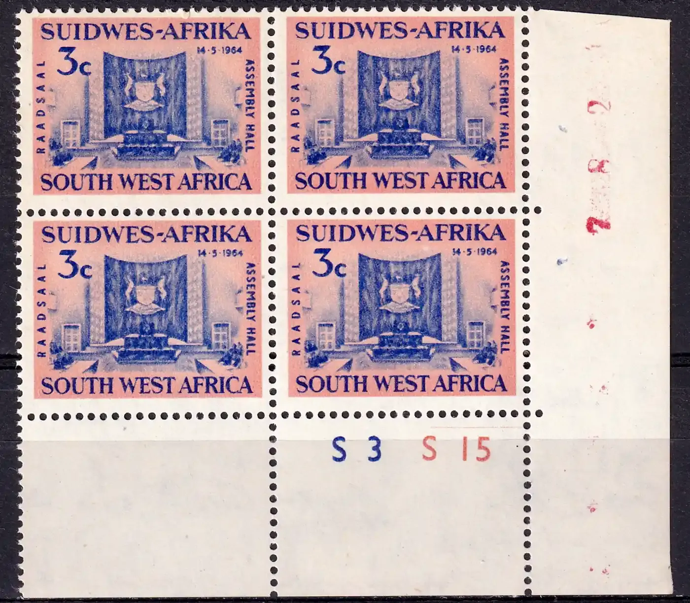 South West Africa 1964 Opening of Legislative Assembly Hall, Windhoek (C/Block). MNH(**) South West Africa 1964 Opening of Legislative Assembly Hall, Windhoek (C/Block). MNH(**)