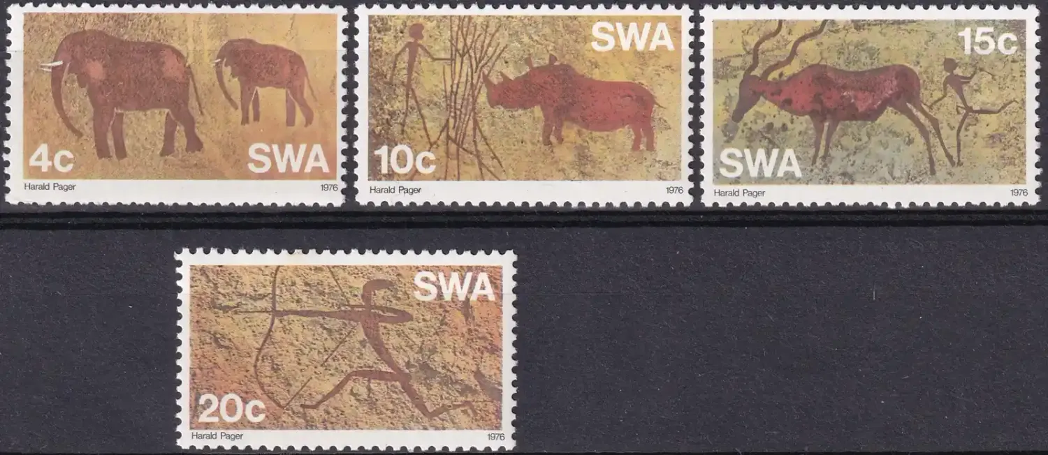 South West Africa 1976 Rock Paintings of the Bush Men (4v). MNH(**) South West Africa 1976 Rock Paintings of the Bush Men (4v). MNH(**)