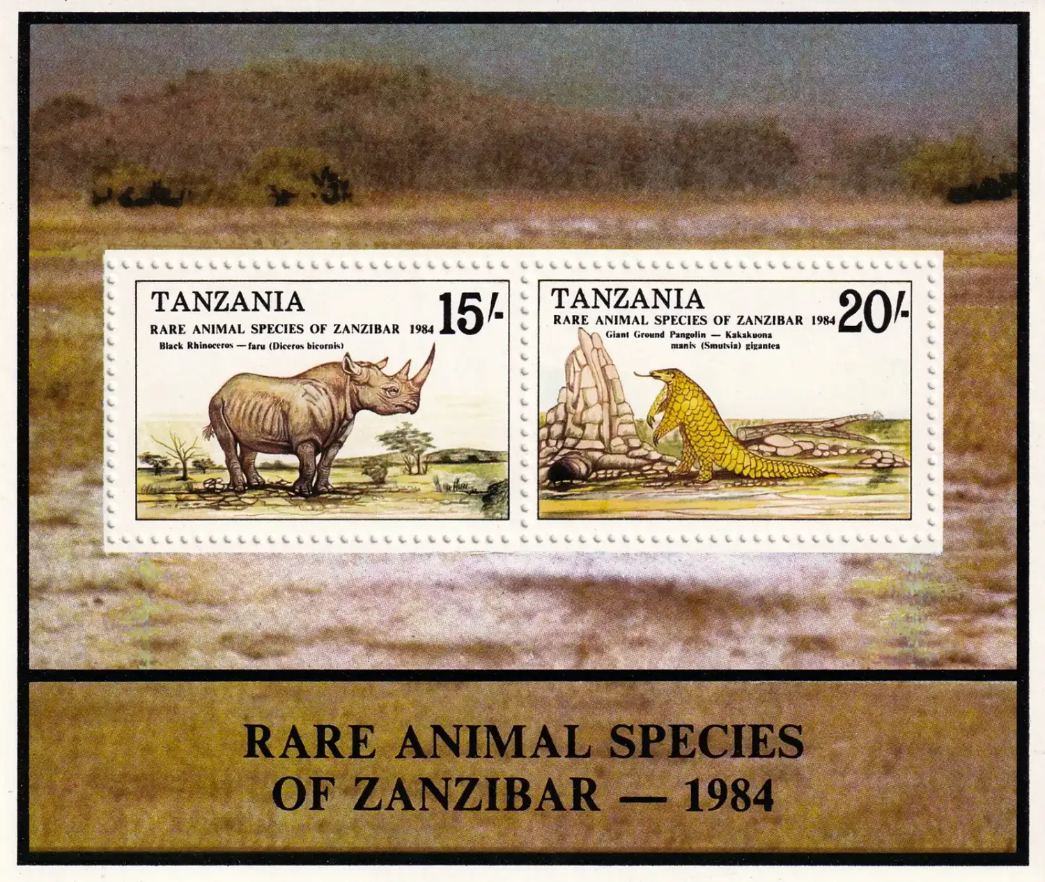 Tanzania 1985 Rare Animals of Zanzibar (ss/2v). MNH(**) Tanzania 1985 Rare Animals of Zanzibar (ss/2v). MNH(**)