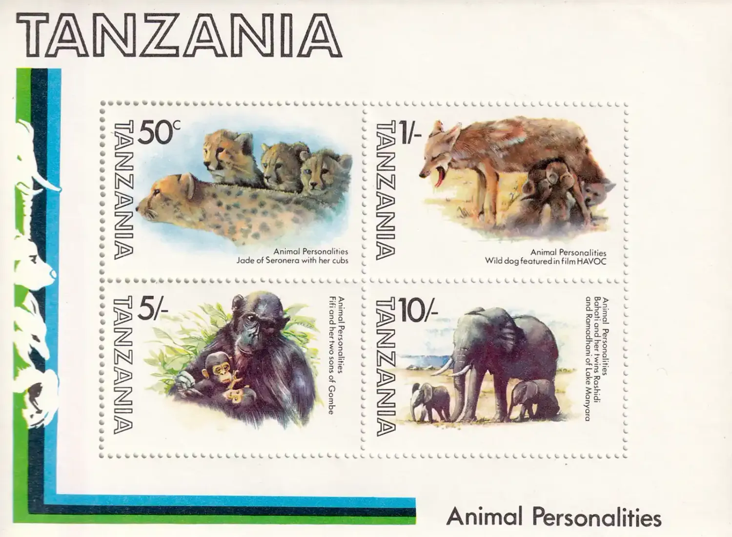 Tanzania 1982 Animal Personalities (ss/4v). MNH(**)