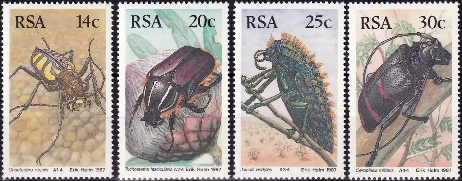 South Africa 1987 Insects, Beetles (4v-MNH(**) South Africa 1987 Insects, Beetles (4v-MNH(**)