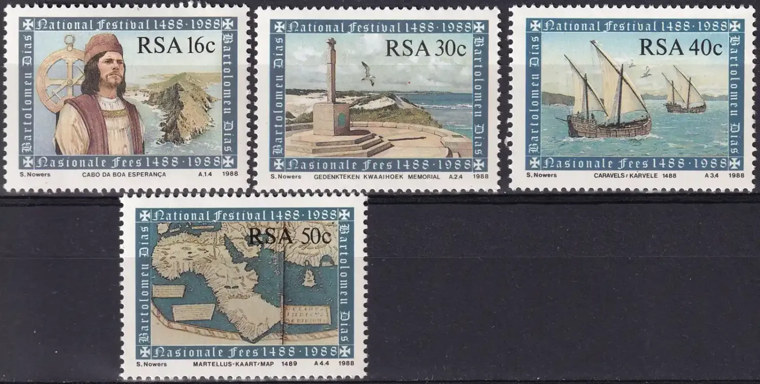 South Africa 1988 The 500th Anniv of Discovery of Cape of Good Hope by Bartolomeu Dias (4v)-MNH(**) South Africa 1988 The 500th Anniv of Discovery of Cape of Good Hope by Bartolomeu Dias (4v)-MNH(**)