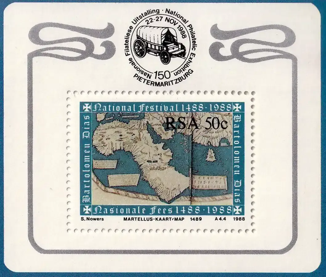 South Africa 1988 The 500th Anniv of Discovery of Cape of Good Hope by Bartolomeu Dias (ss/1v)-MNH(**) South Africa 1988 The 500th Anniv of Discovery of Cape of Good Hope by Bartolomeu Dias (ss/1v)-MNH(**)