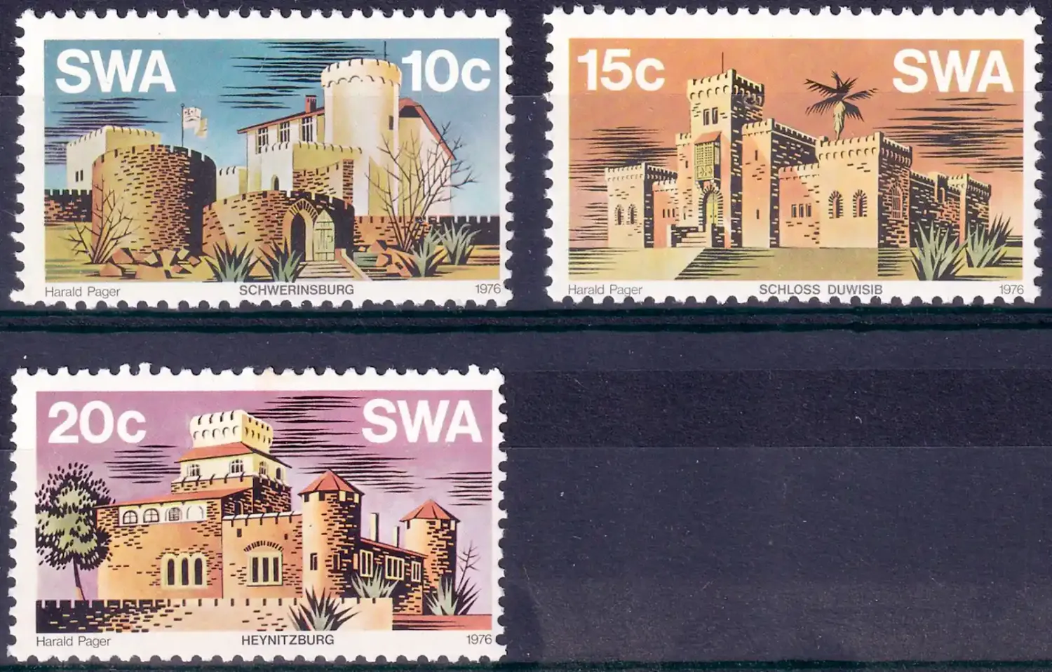 South West Africa 1976 Castles in Southwest Africa (3v). MNH(**)