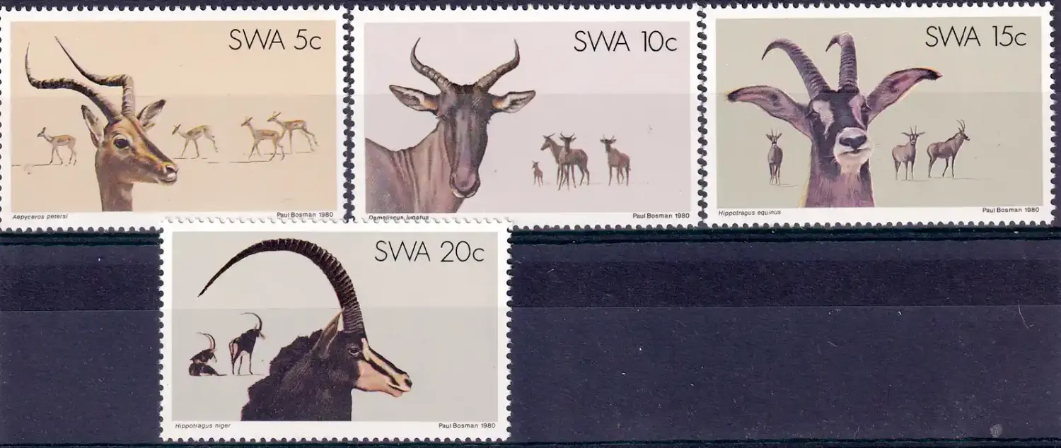 South West Africa 1980 The 25th Anniv of Nature Protection. Mammals. MNH (**). South West Africa 1980 The 25th Anniv of Nature Protection. Mammals. MNH (**).
