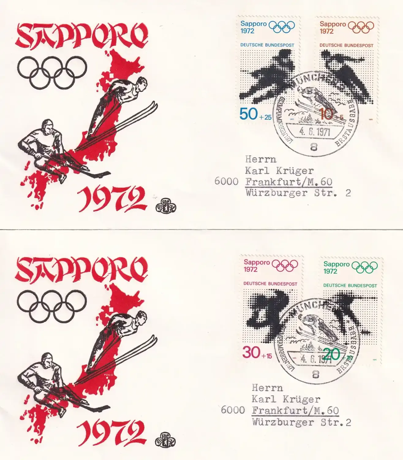 Germany 1971 Summer and Winter Olympic Games - Sapporo, Japan &amp; Munich, Germany. FDC