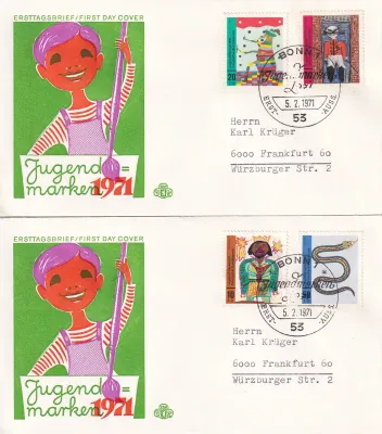 Germany 1971 Youth Hostel - Children's Drawings. FDC