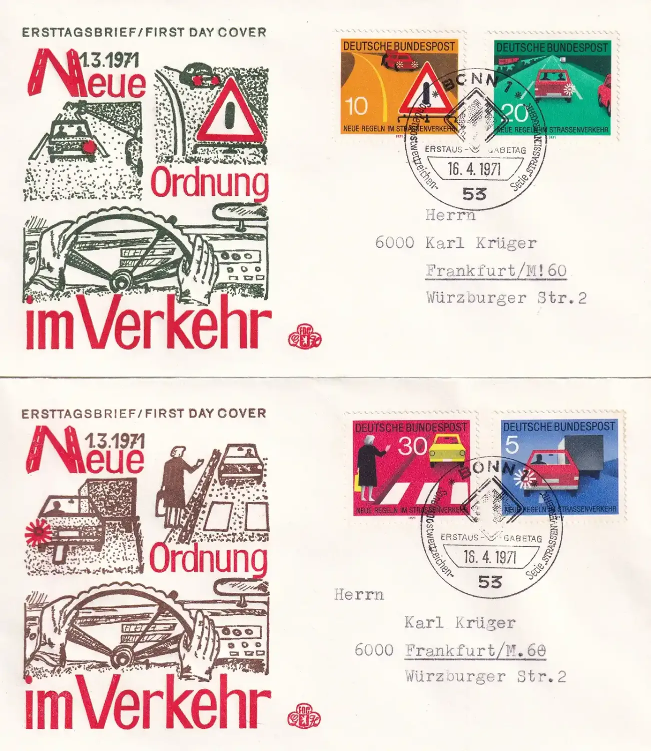 Germany 1971 New Traffic Regulations. FDC Germany 1971 New Traffic Regulations. FDC