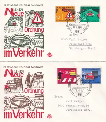 Germany 1971 New Traffic Regulations. FDC