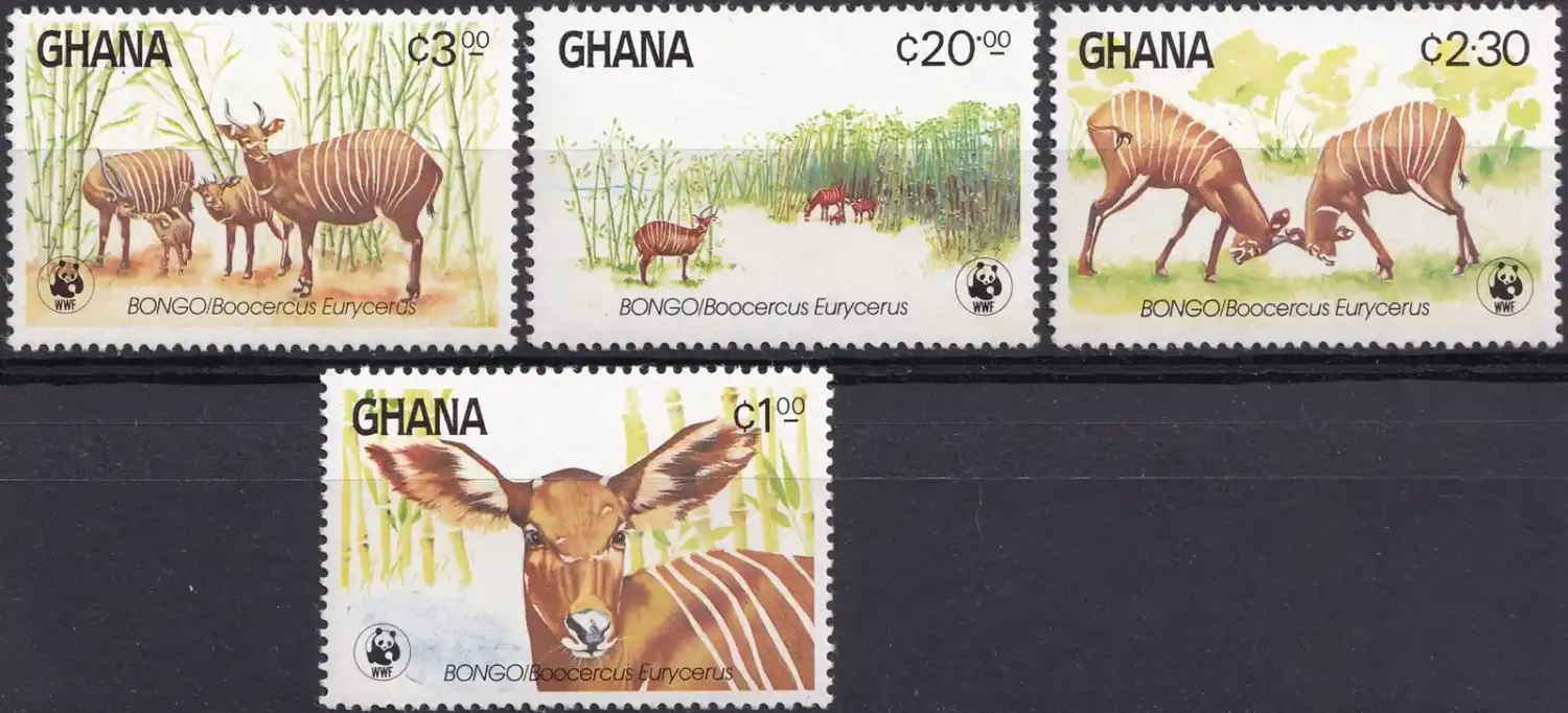 Ghana 1984 WWF. Endangered Antelopes, Mammals (4v). MNH(**) Ghana 1984 WWF. Endangered Antelopes, Mammals (4v). MNH(**)