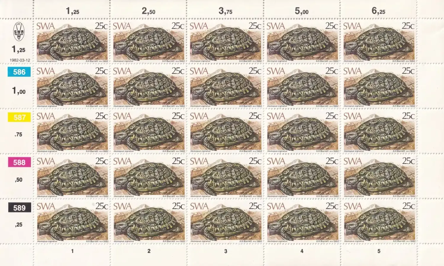 South West Africa 1982 Tortoises (Full/Sheets). MNH(**) South West Africa 1982 Tortoises (Full/Sheets). MNH(**)