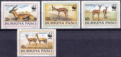 Burkina Faso 1993 WWF, Mammals. The Red-fronted Gazelle, MNH(**) Burkina Faso 1993 WWF, Mammals. The Red-fronted Gazelle, MNH(**)