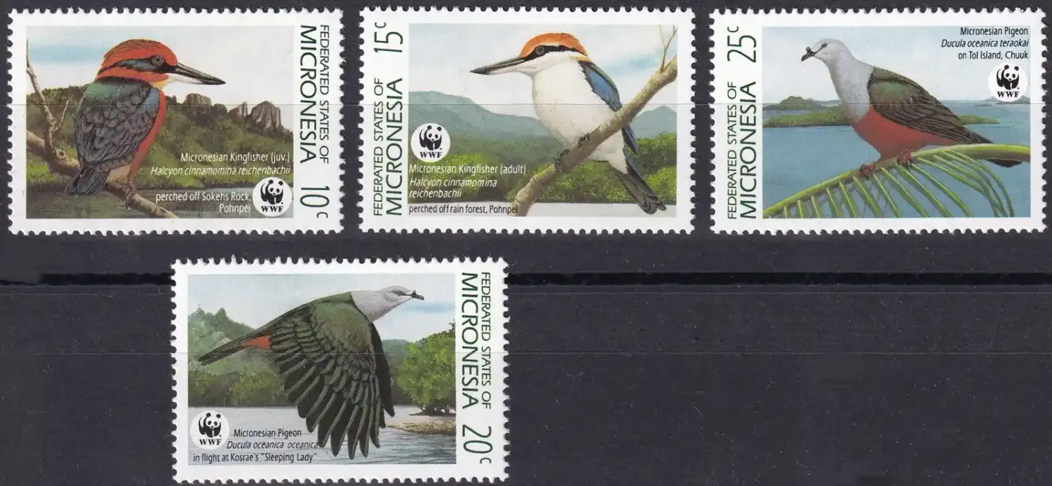 Micronesia 1990 WWF, Kingfisher and Micronesian Pigeon (4v) MNH(**) Micronesia 1990 WWF, Kingfisher and Micronesian Pigeon (4v) MNH(**)