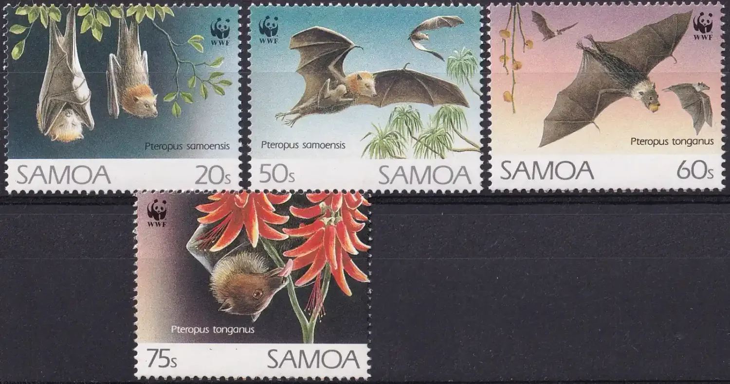 Samoa 1993 WWF, Bats - Flying Foxes (4v) -MNH(**) Samoa 1993 WWF, Bats - Flying Foxes (4v) -MNH(**)