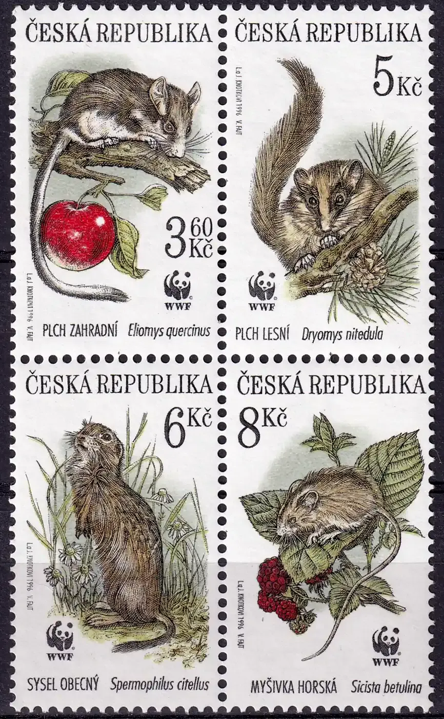 Czech Republic 1996 WWF - Small Mammals (4v). MNH(**) Czech Republic 1996 WWF - Small Mammals (4v). MNH(**)