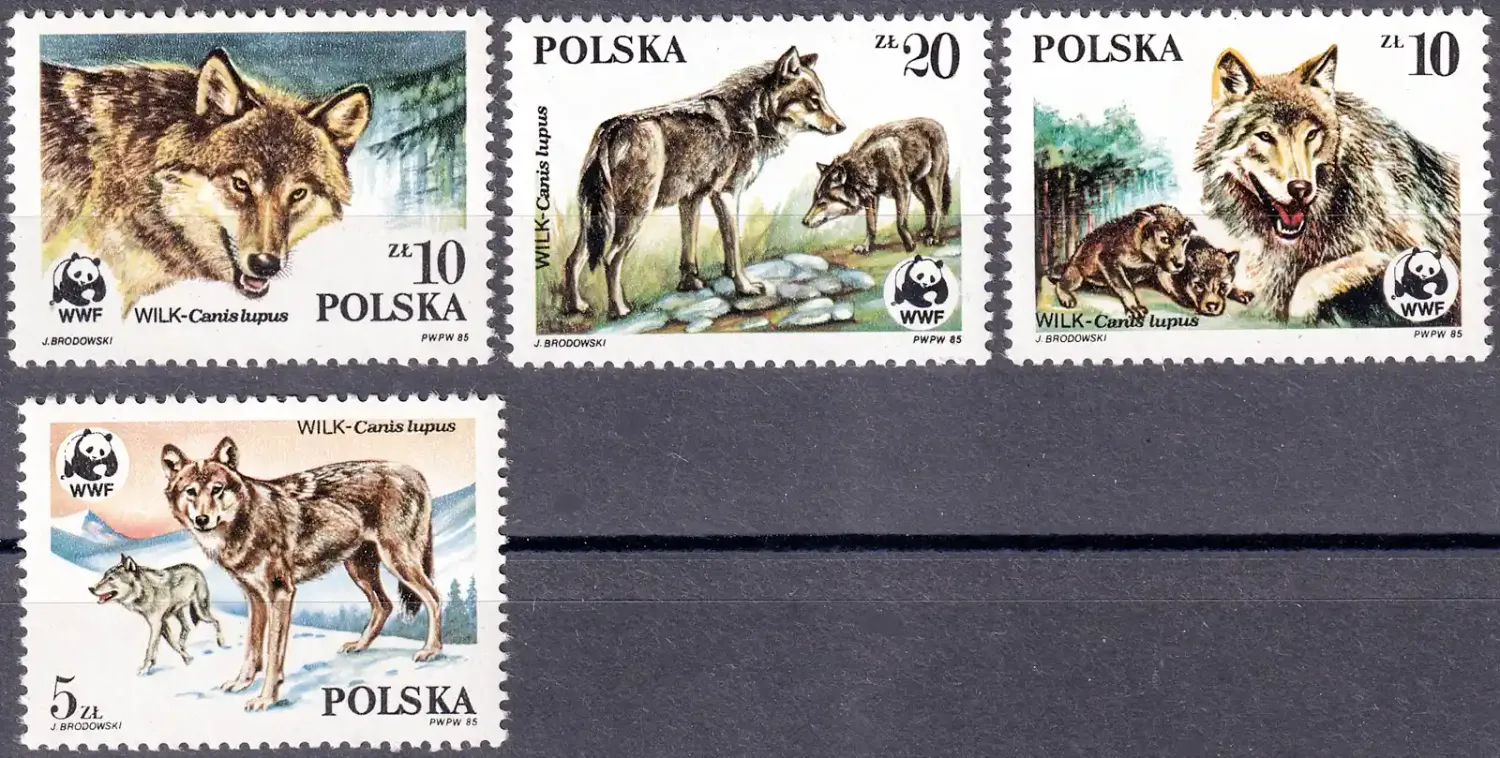 Poland 1985 WWF, Protected Animals - The Wolf (4v) MNH(**) Poland 1985 WWF, Protected Animals - The Wolf (4v) MNH(**)