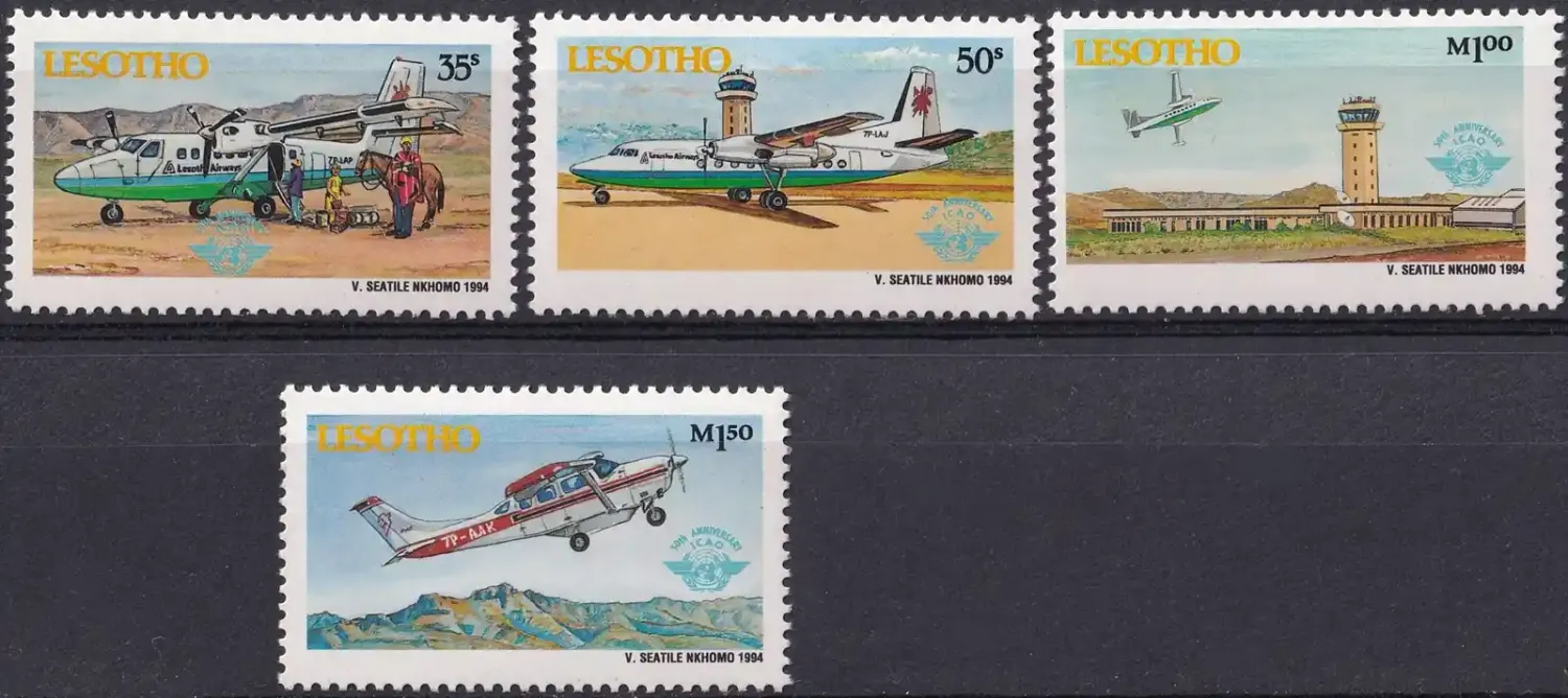 Lesotho 1994 The 50th Anniv of Int Civil Aviation Organization-MNH(**) Lesotho 1994 The 50th Anniv of Int Civil Aviation Organization-MNH(**)