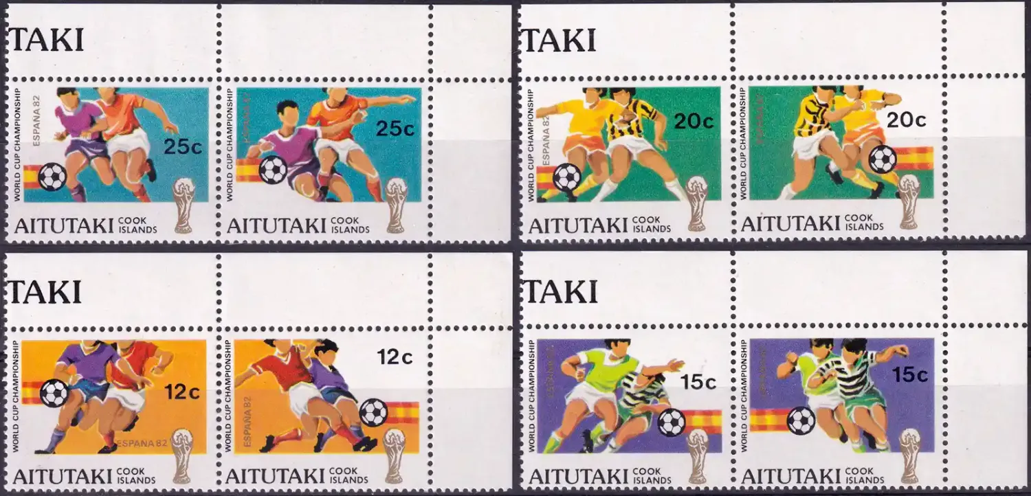 Aitutaki, Cook Islands 1981 Football World Cup - Spain 1982 - Football Scenes (8v) -MNH(**)