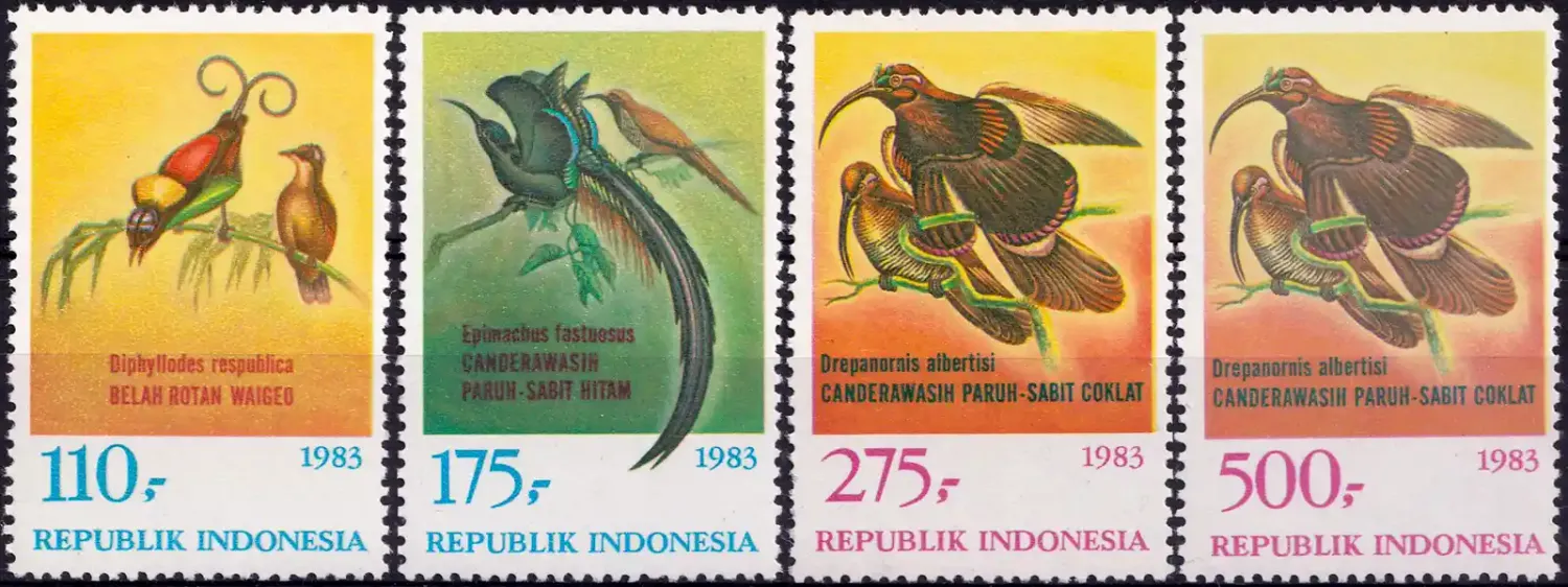 Indonesia 1983 Birds of Paradise. MNH