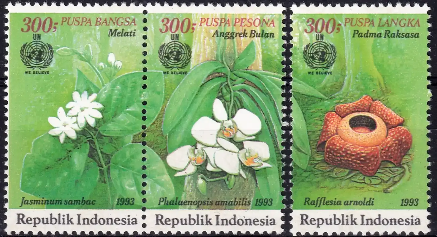 Indonesia 1993 Environmental Protection, Flowers. MNH
