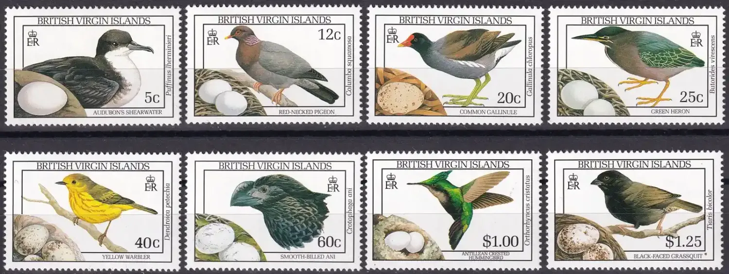 British Virgin Islands 1990 Birds (8v)-MNH(**)