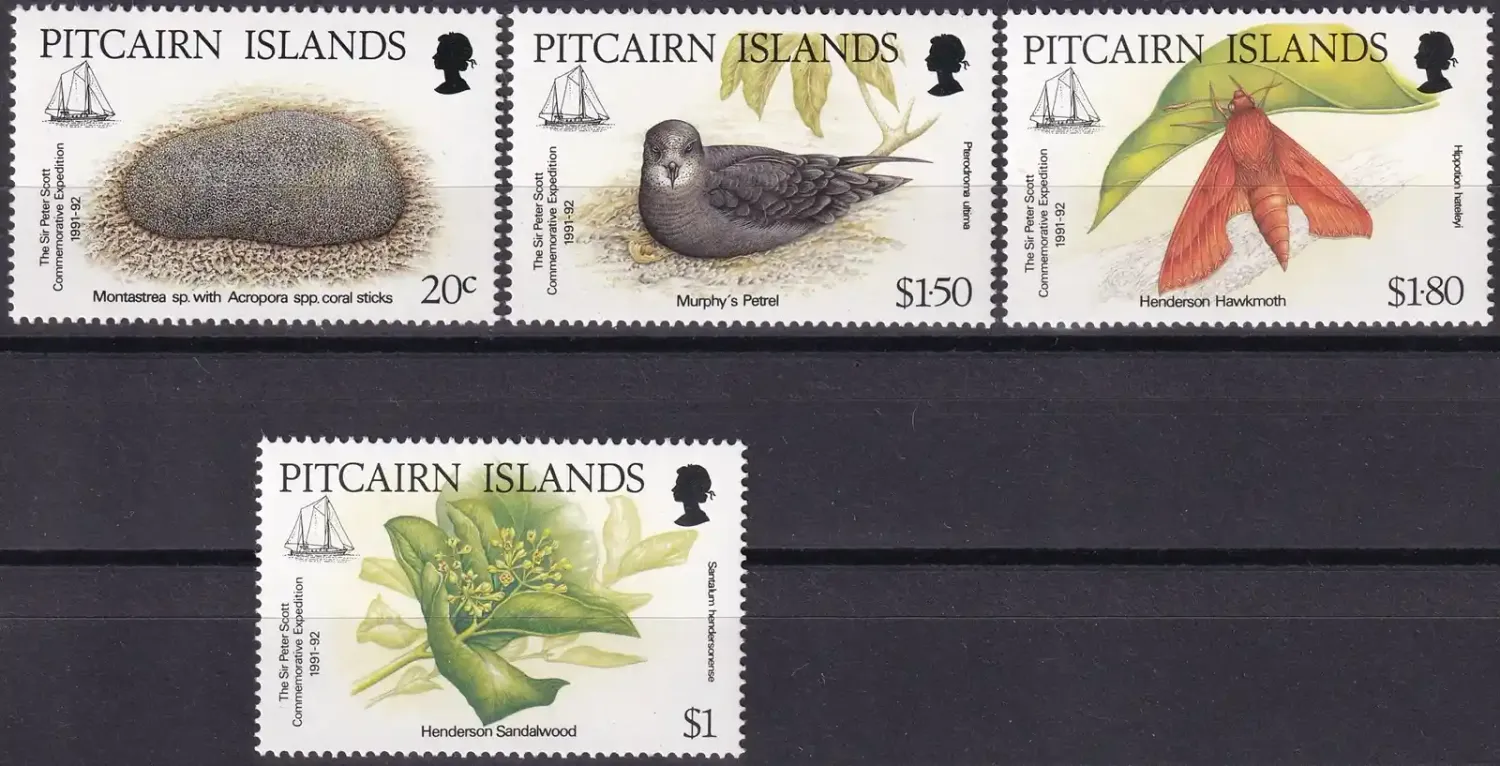 Pitcairn Islands 1992 The Sir Peter Scott Memorial Expedition to Henderson Island. Birds, Moths, Flora MNH(**) Pitcairn Islands 1992 The Sir Peter Scott Memorial Expedition to Henderson Island. Birds, Moths, Flora MNH(**)