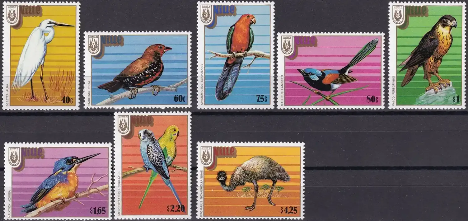 Niue 1986 Birds, Int Stamp Exhibition "STAMPEX '86" - Adelaide, Australia. MNH(**) Niue 1986 Birds, Int Stamp Exhibition "STAMPEX '86" - Adelaide, Australia. MNH(**)