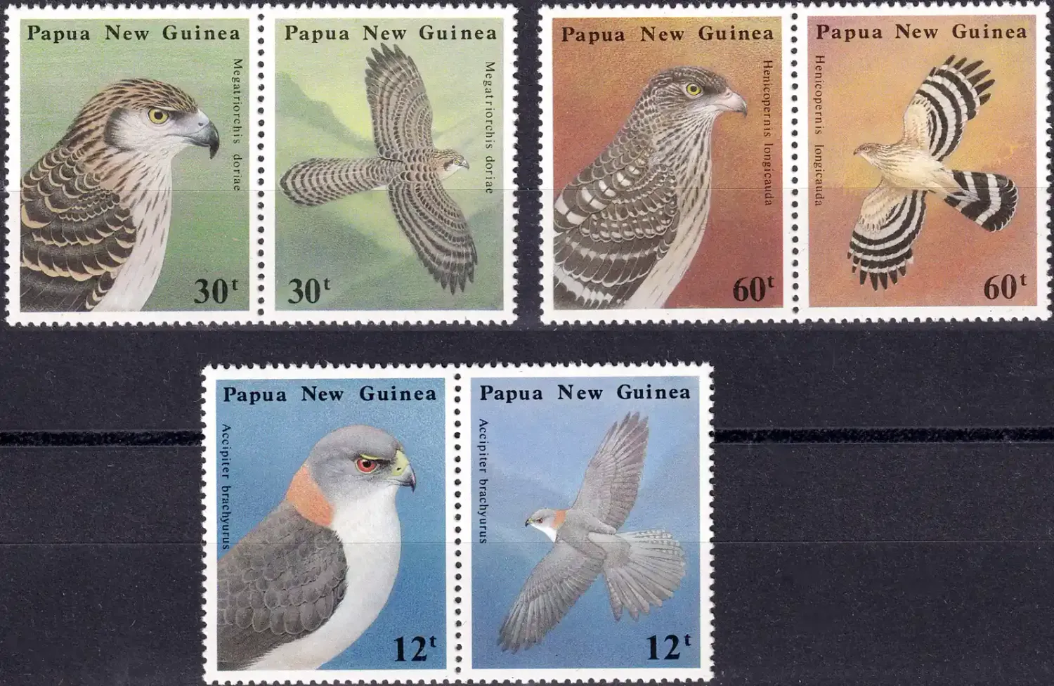 Papua New Guinea 1985 Birds of Prey - Birds. (6v) MNH(**) Papua New Guinea 1985 Birds of Prey - Birds. (6v) MNH(**)