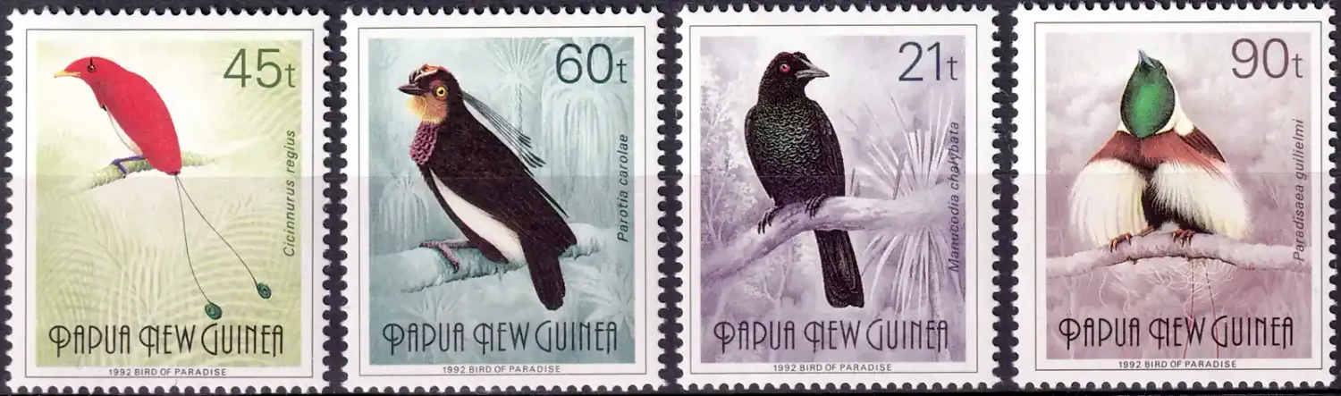 Papua New Guinea 1992 Birds of Paradise. (4v) MNH(**) Papua New Guinea 1992 Birds of Paradise. (4v) MNH(**)