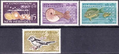 New Hebrides 1963 Local Flora and Fauna, Birds - English Version (4v)-MNH(**) New Hebrides 1963 Local Flora and Fauna, Birds - English Version (4v)-MNH(**)