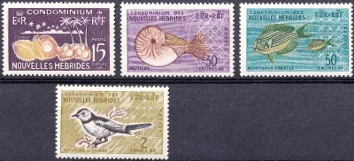 New Hebrides 1963 Local Flora and Fauna, Birds - French Version (4v)-MNH(**) New Hebrides 1963 Local Flora and Fauna, Birds - French Version (4v)-MNH(**)