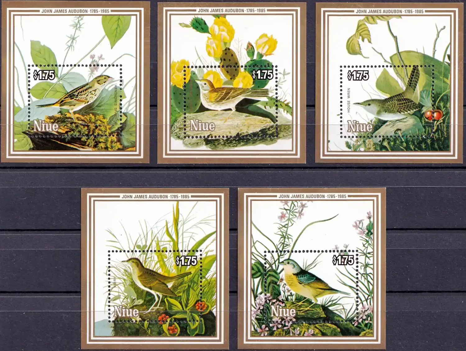 Niue 1985 Birds - Birth of John James Audubon. (ss/1v) MNH(**) Niue 1985 Birds - Birth of John James Audubon. (ss/1v) MNH(**)