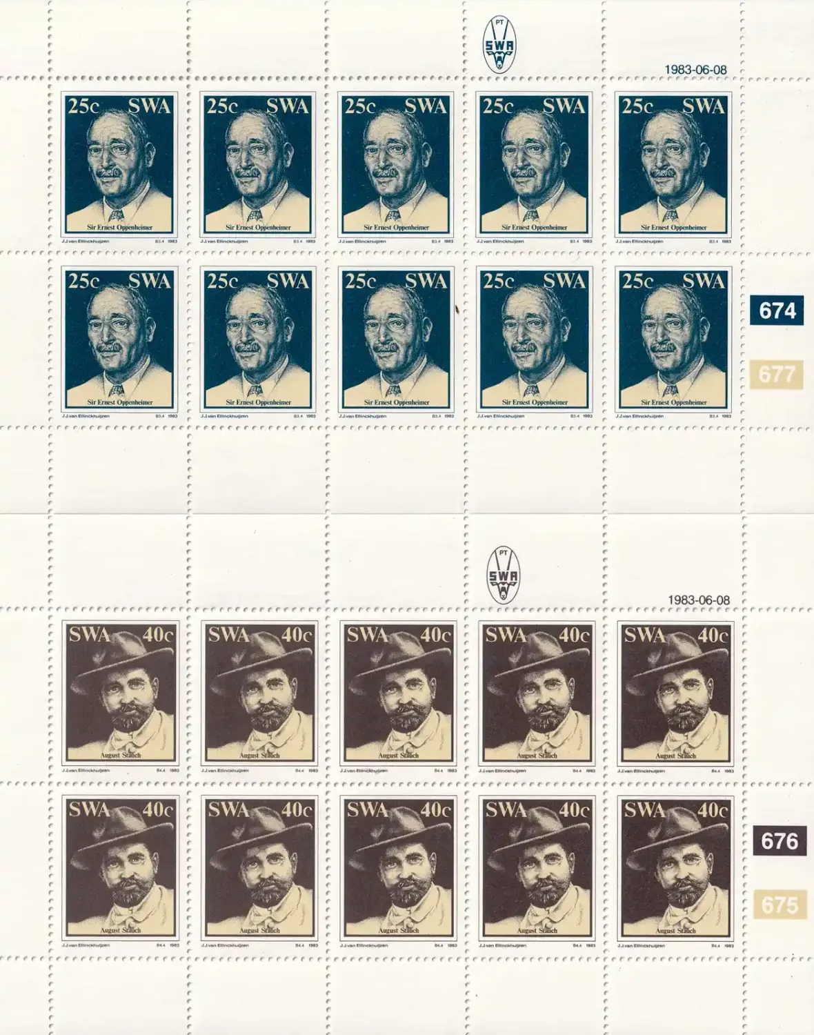 South West Africa 1983 Diamond Findings in Luderitz (Full/Sheets). MNH(**) South West Africa 1983 Diamond Findings in Luderitz (Full/Sheets). MNH(**)
